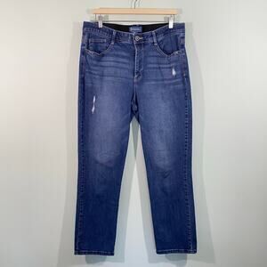 Democracy Blue High Rise "Ab Solution" Straight Leg Jeans Size 16 #B2450N2L3